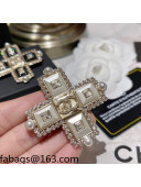Chanel Cross Earrings White 2021 110857