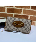 Gucci Horsebit 1955 GG Canvas Zip Around Wallet ‎621889 Brown 2021
