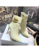 Dior Stone Embossed Patent Calfskin Heel Short Boots 90mm White 2020