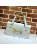 Gucci Horsebit 1955 Leather Small Top Handle Bag 627323 White 2020