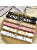 Chanel Stretch Pleated Leather Belt 30mm with CC Buckle AA0539 2019