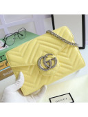 Gucci GG Marmont Matelassé Leather Mini Bag 474575 Yellow/Silver 2020