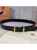 Louis Vuitton Belt 34mm with Framed Buckle Damier Canvas Black/Gold 2020