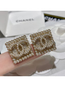 Chanel Pearl Crystal Stud Earrings 2021 110864