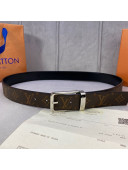 Louis Vuitton Belt 34mm with Framed Buckle Monogram Canvas/Silver 2020