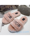 Dior Wool Logo Flat Slide Sandal Pink 2020