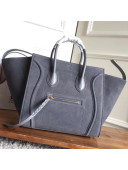 Celine Luggage Phantom Bag In Suede Leather Grey