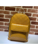 Gucci GG Embossed Perforated Leather Backpack 658579 Yellow 2021