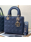 Dior Lady Dior MY ABCDior Small Bag in Indigo Blue Cannage Leather 2021