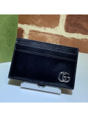 Gucci GG Marmont Card Case Wallet 657588 Black/Silver 2021