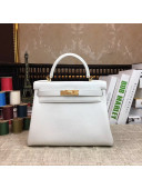 Hermes Kelly 25cm Original Togo Leather Bag White