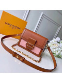 Louis Vuitton Grained Calfskin Dauphine PM Bag M44398 Brown/Pink 2019