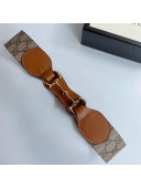 Gucci GG Canvas and Leather Belt 40mm with Chain Brown 2020