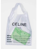 Celine Hyaline PVC Large Shopping Bag With a Leather Pouch Green 2018