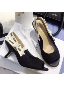Dior J'Adior Technical Fabric Heeled Sandal 6.5cm Heel Black 2020