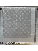 Louis Vuitton Monogram Silk and Wool Sqaure Scarf 140x140cm Paerly Grey 2021 21100705