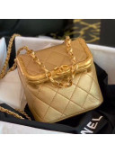 Chanel Metallic Lambskin Small Kiss-Lock Bag AS1885 All Gold 2020