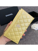 Chanel Iridescent Grained Calfskin Pouch Yellow 2019