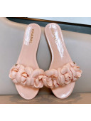 Chanel TPU Camellia Slipper Sandals Pink 2020