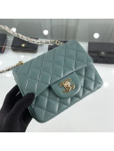 Chanel Quilted Lambskin Mini Flap Bag A35200 Blue/Gold 2020