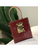 Louis Vuitton Studs Monogram Vernis Leather Bleecker Box Vintage Bag Red
