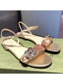 Gucci Sequin GG Strap Flat Sandals Gold/Silver 2021