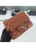 Chanel Quilted Lambskin Mini Flap Bag A35200 Brown/Silver 2020