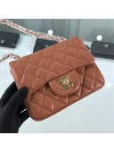 Chanel Quilted Lambskin Mini Flap Bag A35200 Brown/Gold 2020