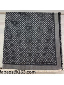 Louis Vuitton Monogram Silk and Wool Sqaure Scarf 120x120cm Black 2021 21100710