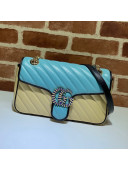 Gucci GG Marmont Small Shoulder Bag 443497 Pastel Blue/Apricot 2021