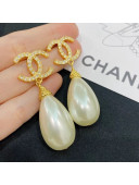 Chanel Crystal CC Pearl Earrings 2020