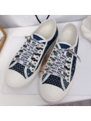 Dior Walk'N'dior Embroidered Cotton Canvas Sneakers Blue 08 2019