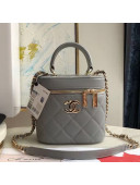 Chanel Quilted Lambskin Vanity Case AS1626 Gray 2020