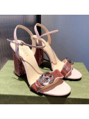Gucci Sequin GG Strap High-heel Sandals Pink/Silver 2021