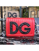 Dolce&Gabbana Smoky Crystal DG Girls Shoulder Bag in Nappa Leather Red 2018