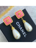 Chanel Stone Pearl Earrings AB5293 Pink/White 2020