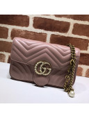 Gucci GG Marmont Leather Pearl Belt Bag 476809 Pink 2021