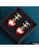 Chanel Love Earrings Red 2021 110880