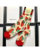 Gucci Strawberry Socks Yellow 2019