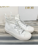 Dior Walk'n'Dior High Top Sneakers in White Oblique Knit 2020
