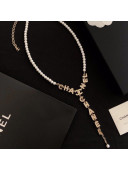 Chanel Pearl Y Necklace with Letters 2020