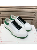 Alexander Mcqueen Deck Silky Calfskin Lace Up Sneakers White/Green 2020 (For Women and Men)