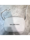 Balenciaga Everyday Grained Calfskin Small Camera Bag White 2021