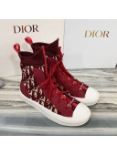 Dior Walk'n'Dior Boot Sneakers in Red Oblique Knit 2020
