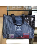 Chanel Mesh Canvas and PVC Large Shopping Tote Bag Black 2019