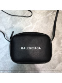 Balenciaga Everyday Grained Calfskin Small Camera Bag Black 2021