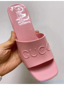 Gucci TPU Slide Sandal ‎With 5.5cm Heel Pink 2021