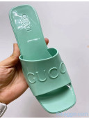 Gucci TPU Slide Sandal ‎With 5.5cm Heel Green 2021