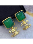 Chanel Resin Short Earrings AB5087 Green 2020