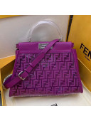 Fendi Transparent Peekaboo Regular Top Handle Bag Purple 2019